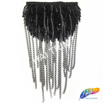 Clustered Beaded Chain Epaulet with Chain Tassels, EP-013 (sold per piece)