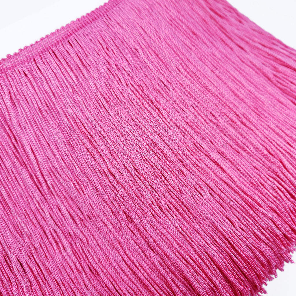 Yhsheen Pink Fringe, 5 Yards x 4 inch Fringe Trim with B7000 Glue, Tassels Trim for Crafts, Polyester Fibre Sewing Fringe Trim(Pink)