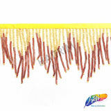 3 3/4" Variegated Beaded Fringe with Bugle & Seed Beads, FR-008