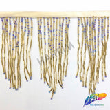 5 1/4" Variegated Beaded Fringe with Bugle and Seed Beads, FR-018