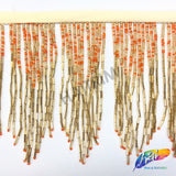 5 1/4" Variegated Beaded Fringe with Bugle and Seed Beads, FR-018