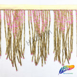 5 1/4" Variegated Beaded Fringe with Bugle and Seed Beads, FR-018