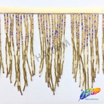 5 1/4" Variegated Beaded Fringe with Bugle and Seed Beads, FR-018