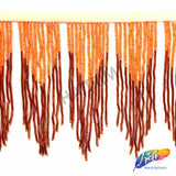 5 1/4" Variegated Beaded Fringe with Bugle and Seed Beads, FR-018