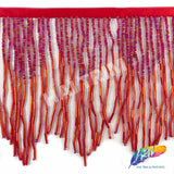 5 1/4" Variegated Beaded Fringe with Bugle and Seed Beads, FR-018