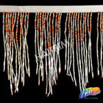 5 1/4" Variegated Beaded Fringe with Bugle and Seed Beads, FR-018