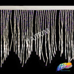 5 1/4" Variegated Beaded Fringe with Bugle and Seed Beads, FR-018