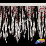 5 1/4" Variegated Beaded Fringe with Bugle and Seed Beads, FR-018