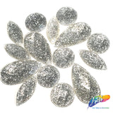 Silver Glitter Resin Stones, YF01