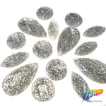 Silver Glitter Resin Stones, YF01