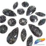 Black Glitter Resin Stones, YF02