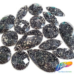 Black Glitter Resin Stones, YF02
