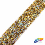 1 1/8" Color AB Chaton Crystal Rhinestone Iron on Trim, IRT-002