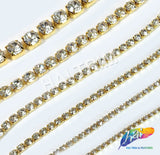 Crystal/Gold Rhinestone Diamante Cupchain Trim