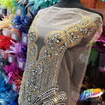 Crystal Beaded Rhinestone Dress Bodice Applique, BRD-02