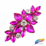 Glass Rhinestone Flower Motif Iron On Applique, IA-001