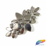 Glass Rhinestone Flower Motif Iron On Applique, IA-001