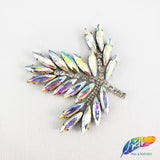 Leaf Rhinestone Iron On Applique, IA-005