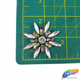 Spike Flower Rhinestone Iron On Applique, IA-006