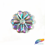 Crystal Flower Motif Rhinestone Iron On Applique, IA-050