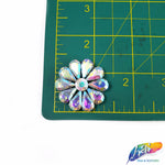 Crystal Flower Motif Rhinestone Iron On Applique, IA-050