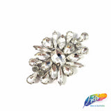 Crystal Flower Motif Rhinestone Iron On Applique, IA-051