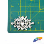 Crystal Flower Motif Rhinestone Iron On Applique, IA-051