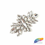 Crystal Flower Motif Rhinestone Iron On Applique, IA-053