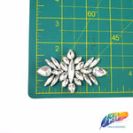 Crystal Flower Motif Rhinestone Iron On Applique, IA-053