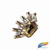 Rectangle Eye Rhinestone Iron On Applique, IA-054