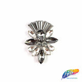 Fancy Motif Rhinestone Iron On Applique, IA-056