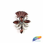 Fancy Motif Rhinestone Iron On Applique, IA-056