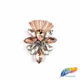 Fancy Motif Rhinestone Iron On Applique, IA-056