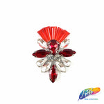 Fancy Motif Rhinestone Iron On Applique, IA-056
