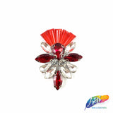 Fancy Motif Rhinestone Iron On Applique, IA-056