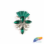 Fancy Motif Rhinestone Iron On Applique, IA-056