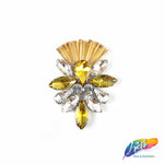 Fancy Motif Rhinestone Iron On Applique, IA-056