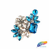Flower Motif Rhinestone Iron On Applique, IA-057