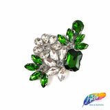 Flower Motif Rhinestone Iron On Applique, IA-057