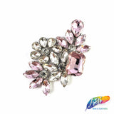 Flower Motif Rhinestone Iron On Applique, IA-057