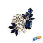 Flower Motif Rhinestone Iron On Applique, IA-057