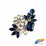 Flower Motif Rhinestone Iron On Applique, IA-057