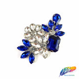 Flower Motif Rhinestone Iron On Applique, IA-057