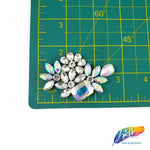Flower Motif Rhinestone Iron On Applique, IA-057
