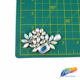 Flower Motif Rhinestone Iron On Applique, IA-057