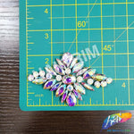 Crystal Flower Motif Rhinestone Iron On Applique, IA-059
