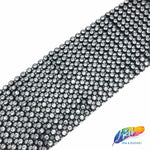 3" 12-row Black/Crystal Rhinestone Stretch Banding