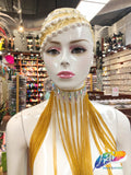 11" Chain Tassel Fringe with Crystal AB Teardrop Stones, CF-008
