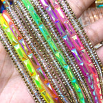 1/2" Neon AB Stone Rhinestone Iron on Trim, IRT-118