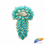 SALE! Fancy Colored Rhinestone Applique on Metal Setting, YH-082